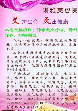 艾灸功效与范围 冬季展板图片