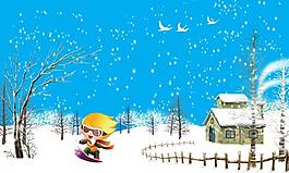 卡通雪景圖片