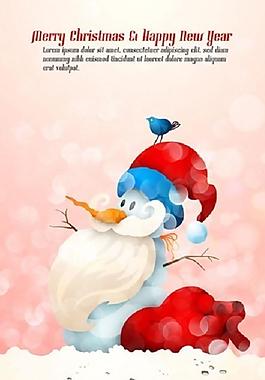 梦幻雪人插画图片