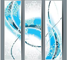 藍(lán)色動(dòng)感線條雪花 新年賀卡圖片