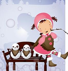 長椅上可愛的小女孩圖片