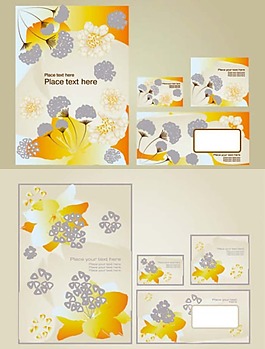 精美信封信紙花紋名片