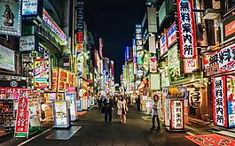 東京街道夜景圖片