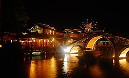 古镇夜景图片