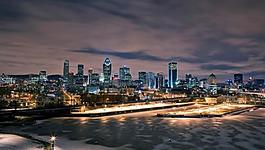 蒙特利尔 冬季 夜景图片