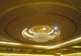 家中佛堂吊頂裝飾實景圖（金色系）圖片