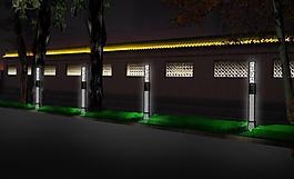 景观夜景亮化效果图图片