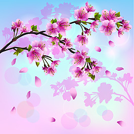 唯美花朵花樹矢量圖形圖案圖片