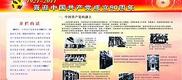 共產黨成立90周年宣傳展板圖片