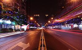 馬路 燈火輝煌 炫彩 城市圖片