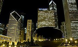 芝加哥 城市夜景图片