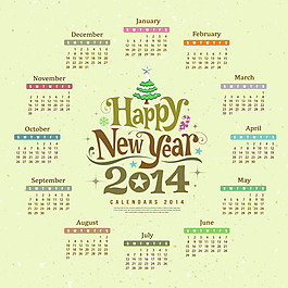 2014年歷矢量素材-3