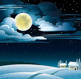 卡通圣誕夜景圖片