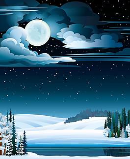 卡通圣誕夜景圖片