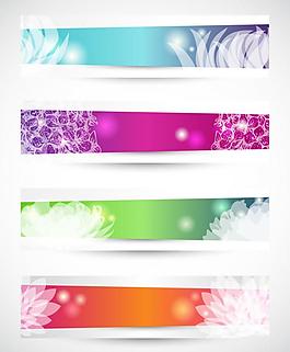 時(shí)尚夢(mèng)幻花紋花朵banner圖片