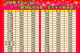 羽絨服季末大清倉(cāng)圖片