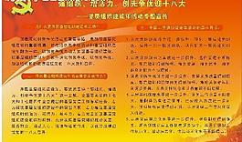 迎接十八大 长城背景 红黄背景 党徽 宣传图片