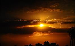 夕陽剪影圖片