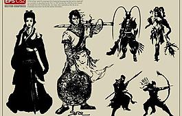 武俠人物剪影圖片
