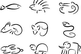 動物剪影標志圖片