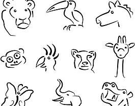 動物剪影標志圖片