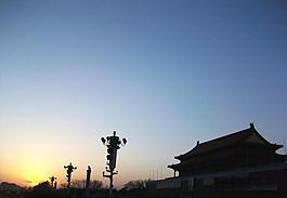 天安门剪影图片