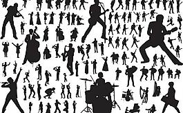 唱歌跳舞剪影 音樂人物剪影圖片