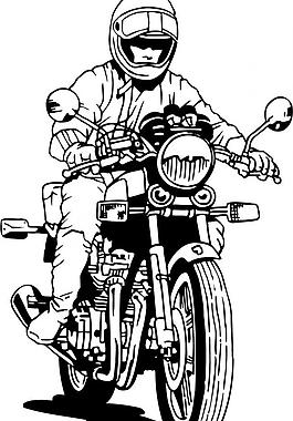 摩托車手剪影圖片