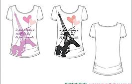 t shirt t恤 印花 可愛 服裝 巴黎 法國 埃菲爾 氣球 心 愛 情 兒童 剪影圖片