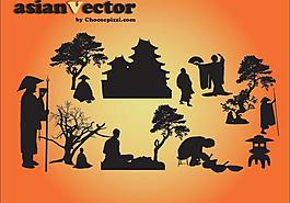 古代人物剪影圖片