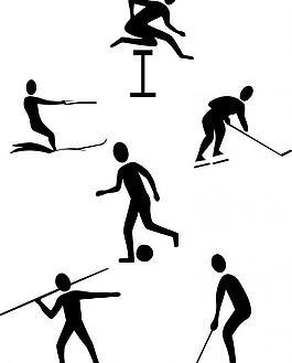 矢量運動人物剪影圖片