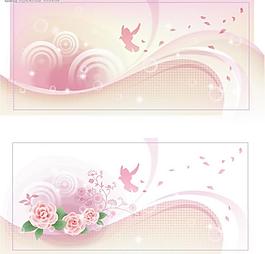 花紋與鴿子剪影元素矢量素材圖片