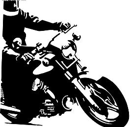 摩托車手剪影圖片