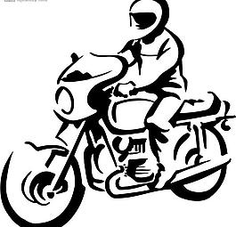 摩托車手剪影圖片