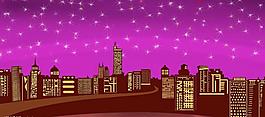 嚴蓓蓓設計制作城市夜景ps剪影圖圖片