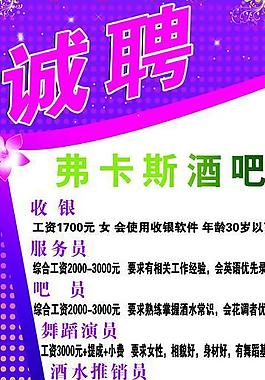 酒吧诚聘图片