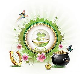 動感線條花紋花朵蝴蝶賀卡圖片