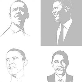 奧巴馬 obama 矢量圖片
