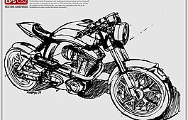 摩托車設(shè)計(jì)矢量圖形圖片