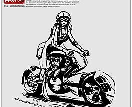 摩托車手矢量圖形圖片