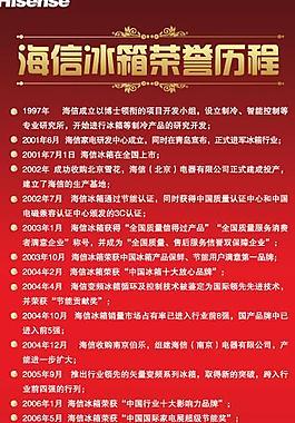 海信冰箱產(chǎn)品榮譽(yù)易拉寶圖片