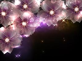 動(dòng)感星光夢(mèng)幻花紋發(fā)光花朵底紋圖片