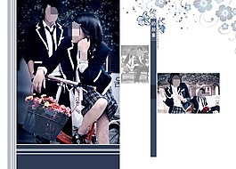 時(shí)尚思考情侶照
