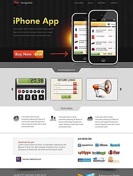 iphone app网页模板图片