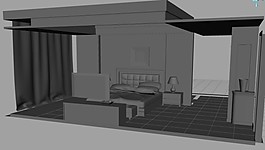 簡約緊湊的臥室3D模型