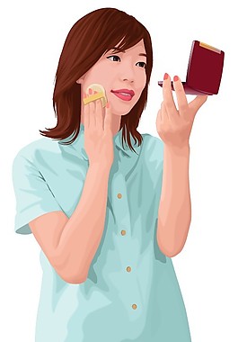 化妝女性人物矢量素材