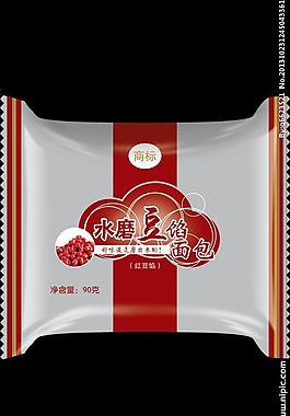 紅豆餡面包包裝圖片