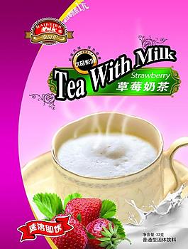 草莓奶茶包装盒图片
