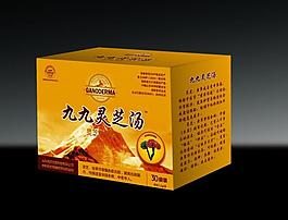靈芝湯紙盒（展開圖）圖片
