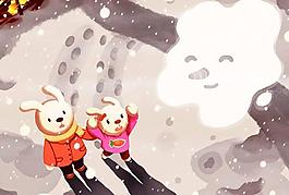 雪孩子圖片